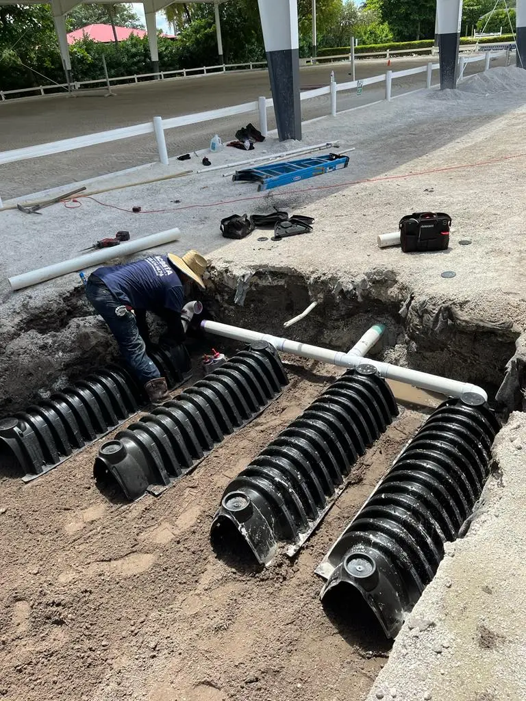 Drain field installation by Acosta Plumbing